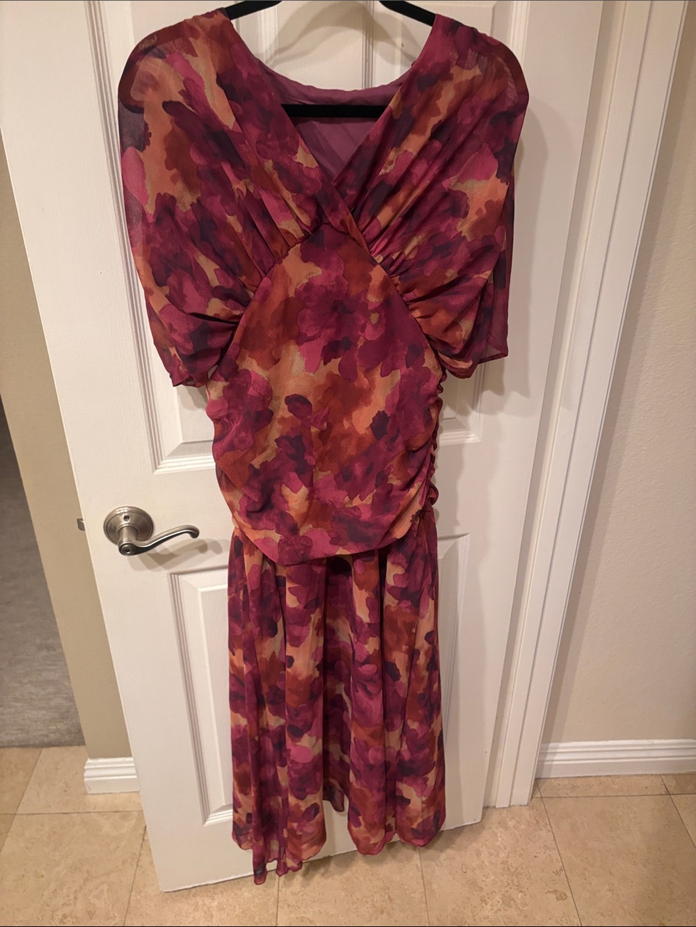 Women's Pink & Rust Floral Midi Dress